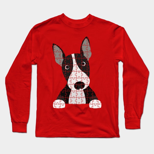 Bull Terrier Puzzle Long Sleeve T-Shirt by DoggyStyles